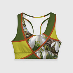 Топик спортивный женский Весна 8 Марта Подснежники, цвет: 3D-принт