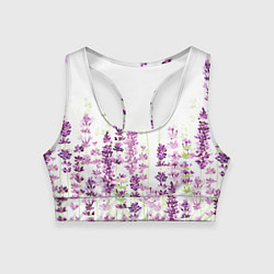 Топик спортивный женский Цветы Лаванды акварелью, цвет: 3D-принт