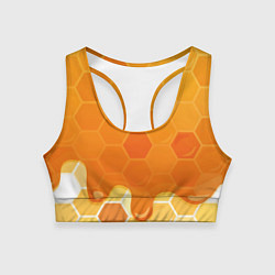 Топик спортивный женский Мёд от пчёл, цвет: 3D-принт