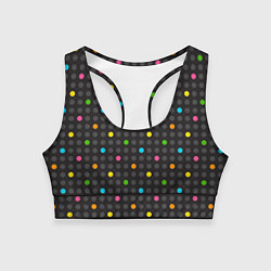 Топик спортивный женский Разноцветные точки, цвет: 3D-принт