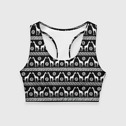 Топик спортивный женский Черно-белые Жирафы, цвет: 3D-принт