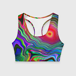 Топик спортивный женский Expressive pattern Neon, цвет: 3D-принт