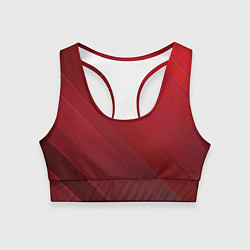 Топик спортивный женский Полосы На красном Фоне, цвет: 3D-принт