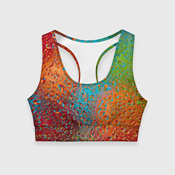 Топик спортивный женский Капли на стекле Vanguard pattern, цвет: 3D-принт
