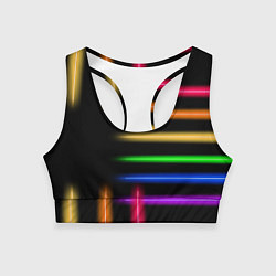 Топик спортивный женский Неоновое свечение Minimalism Neon, цвет: 3D-принт