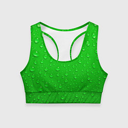 Топик спортивный женский Зеленый фон с росой, цвет: 3D-принт