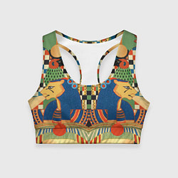 Топик спортивный женский Египетский орнамент, цвет: 3D-принт