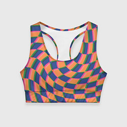 Топик спортивный женский Wavy Squares, цвет: 3D-принт