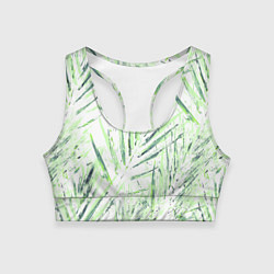 Топик спортивный женский Листья Пальмы Нарисованные Маслом, цвет: 3D-принт