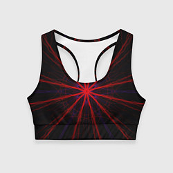 Топик спортивный женский Красный эфир 3D - абстракция, цвет: 3D-принт