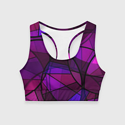 Топик спортивный женский Абстрактный в пурпурных тонах узор, цвет: 3D-принт