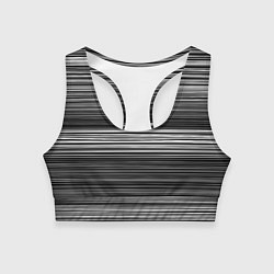 Топик спортивный женский Black and white thin stripes Тонкие полосы, цвет: 3D-принт
