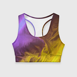 Топик спортивный женский Неоновые фонари на шёлковой поверхности - Фиолетов, цвет: 3D-принт