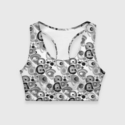Топик спортивный женский Black and white sport pattern, цвет: 3D-принт