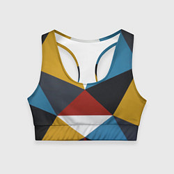 Женский спортивный топ Абстрактный набор разноцветных геометрических фигу