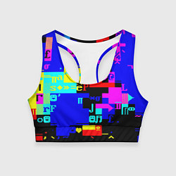 Топик спортивный женский Яркая экранная композиция, цвет: 3D-принт