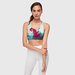 Топик спортивный женский Абстрактный красочный дым, цвет: 3D-принт — фото 2