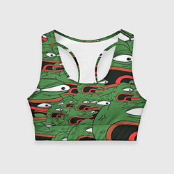 Топик спортивный женский Пепе лягушка, цвет: 3D-принт