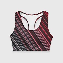 Топик спортивный женский Абстрактные неоновые линии и полосы, цвет: 3D-принт