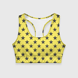 Топик спортивный женский Звездный фон желтый, цвет: 3D-принт