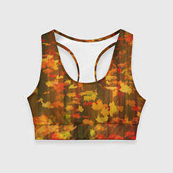 Топик спортивный женский Осеннее золото, цвет: 3D-принт