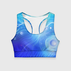 Топик спортивный женский Голубой пульсар, цвет: 3D-принт