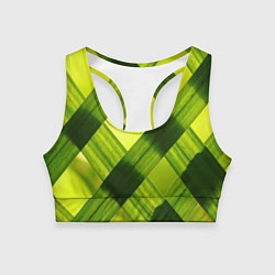 Топик спортивный женский Узор из натуральной травы, цвет: 3D-принт