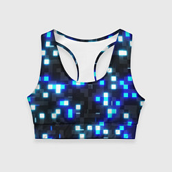 Топик спортивный женский Неоновые светящиеся квадраты, цвет: 3D-принт
