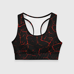 Топик спортивный женский Текстура лавы, цвет: 3D-принт