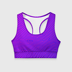 Топик спортивный женский Фиолетовые линии, цвет: 3D-принт