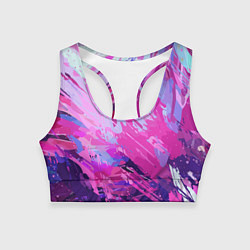 Топик спортивный женский Фиолетовые оттенки, цвет: 3D-принт