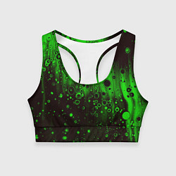 Женский спортивный топ Зелёные краски и вода