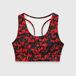 Топик спортивный женский Красные бегонии, цвет: 3D-принт