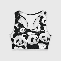 Топик спортивный женский С пандами паттерн, цвет: 3D-принт