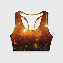 Топик спортивный женский Золотистае звёзды, цвет: 3D-принт