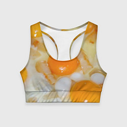 Топик спортивный женский Яичница с салом, цвет: 3D-принт