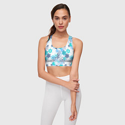 Топик спортивный женский Снежные узоры, цвет: 3D-принт — фото 2