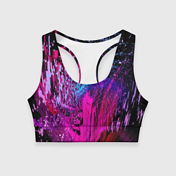 Женский спортивный топ Абстрактное множество розовых, фиолетовых и синих
