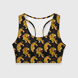 Женский спортивный топ Золотые японские тигры