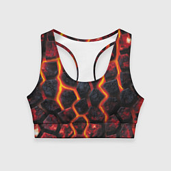 Топик спортивный женский Течёт лава, цвет: 3D-принт