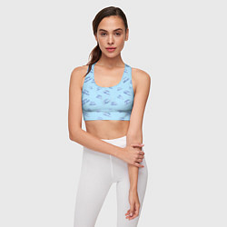 Топик спортивный женский Паттерн мечты сбываются на голубом фоне, цвет: 3D-принт — фото 2