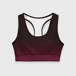 Топик спортивный женский Темно-малиновый градиент, цвет: 3D-принт