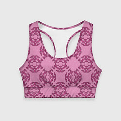 Топик спортивный женский Розовая витиеватая загогулина, цвет: 3D-принт