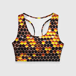 Топик спортивный женский Медовые пчелиные соты, цвет: 3D-принт