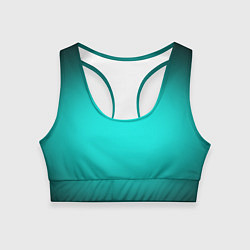 Топик спортивный женский Бирюзовый градиент, цвет: 3D-принт