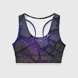 Топик спортивный женский Светящаяся неоновая лава, цвет: 3D-принт