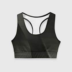 Топик спортивный женский Чёрные геометрические металлические листы, цвет: 3D-принт