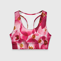 Топик спортивный женский Цветы бегония текстура, цвет: 3D-принт