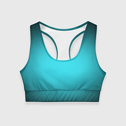 Топик спортивный женский Кислотный голубой с градиентом, цвет: 3D-принт