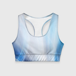 Топик спортивный женский Светлые синие и голубые волны, цвет: 3D-принт
